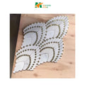 White Inlaid Gold Waterjet Marble Mosaic Tiles Custom for Flooring Pattern Medallion Inlay Mosaic Design