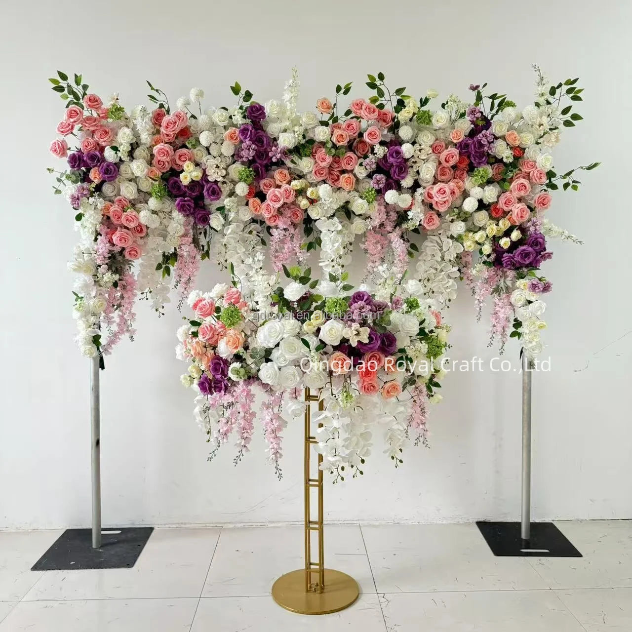 Silk Artificial Flower Row for Wedding Floral Wall Panel Background Decoration for Valentine's Day Graduation Wall Bracket