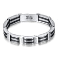 Stainless Steel Bracelet & Bangle 21cm Men's Jewelry Strand Waterproof Anti Tarnish Punky Chain Wristband Men's Bracelet