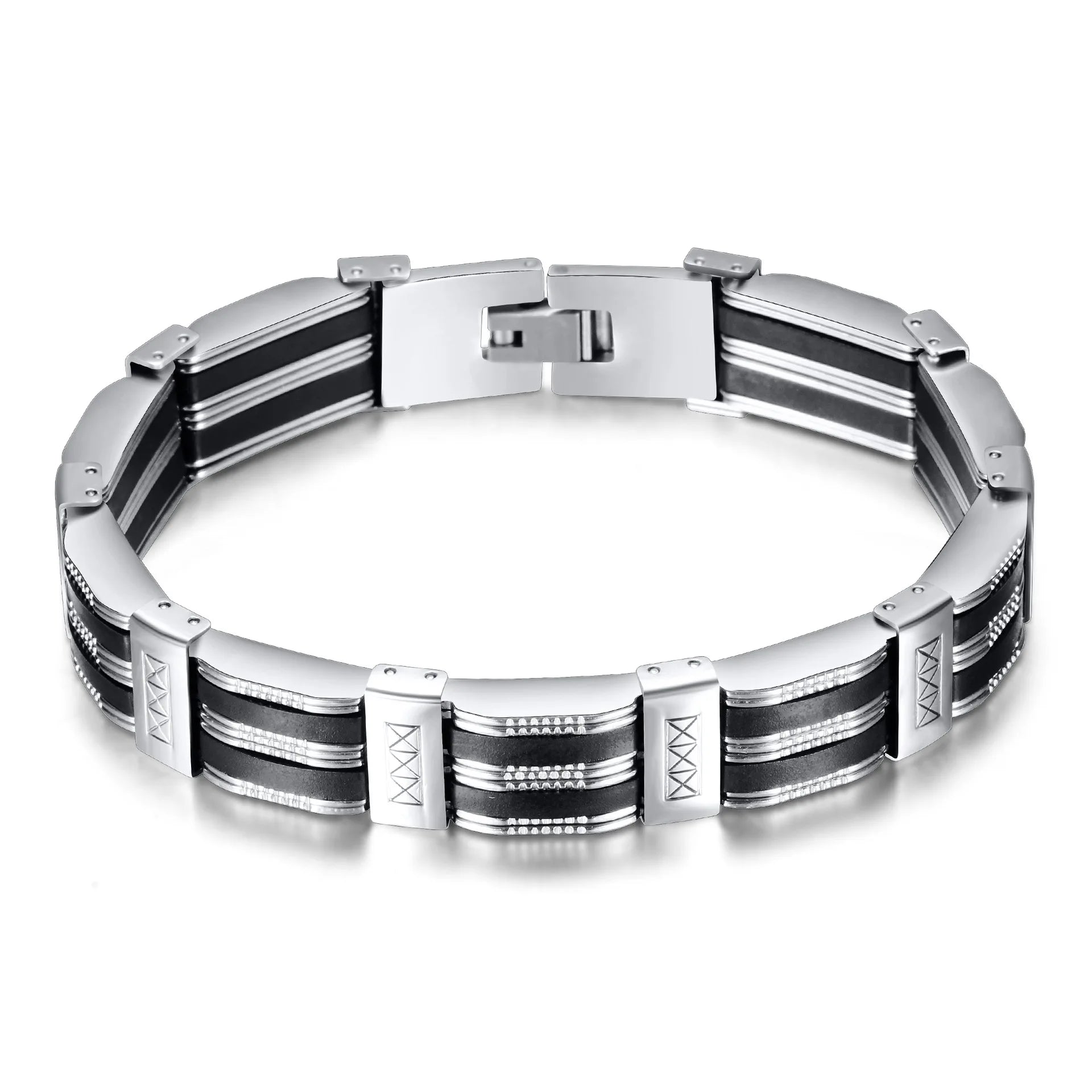 Stainless Steel Bracelet & Bangle 21cm Men's Jewelry Strand Waterproof Anti Tarnish Punky Chain Wristband Men's Bracelet