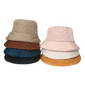 Autumn and Winter Quilted Plaid Bucket Hat Simple Versatile Fisherman Bucket Hat