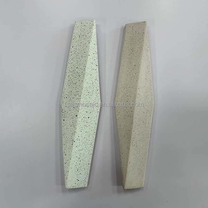 Light Pink Handmade 10mm Thick Cement Ceramic Mosaic Tile Traditional Design for Interior Outdoor Mosaic Art Parquet Feature