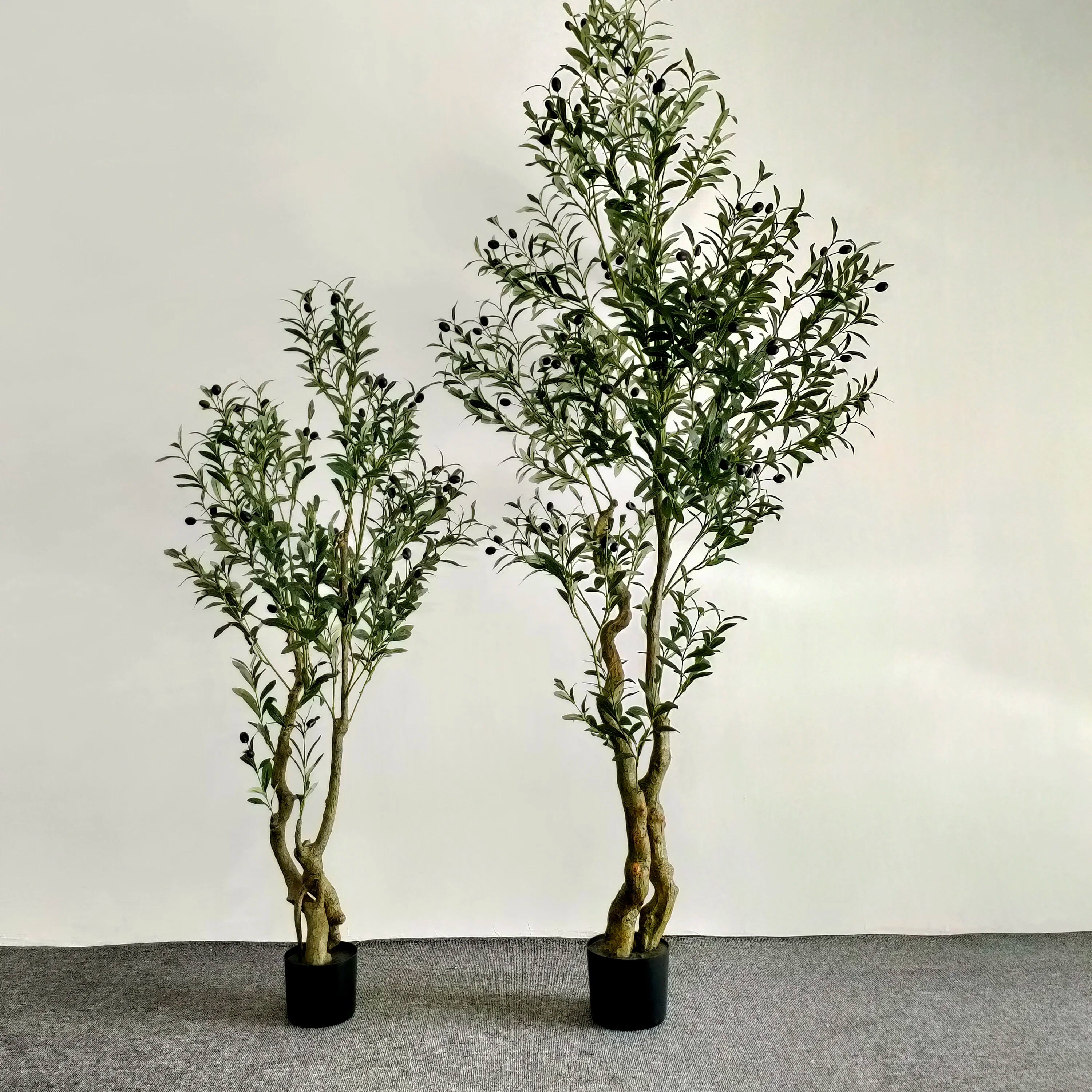 90cm-210cm Handmade Plastic Artificial Evergreen Bonsai Olive Tree Multi-piece Indoor Package for Wedding Chinese New Year Decor