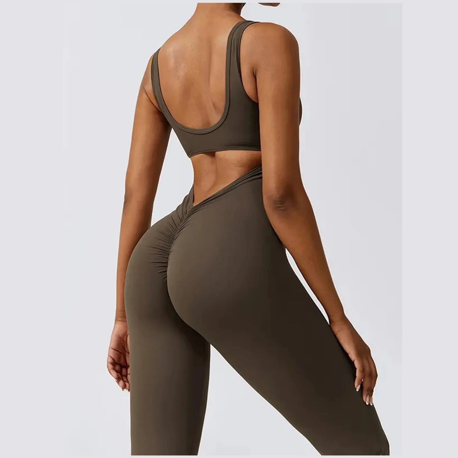 One Piece Sportswear Bodysuit  Women Fitness Sports Jumpsuit Seamless Gym Plus Size  Ribbed Gym Training Dance Wear