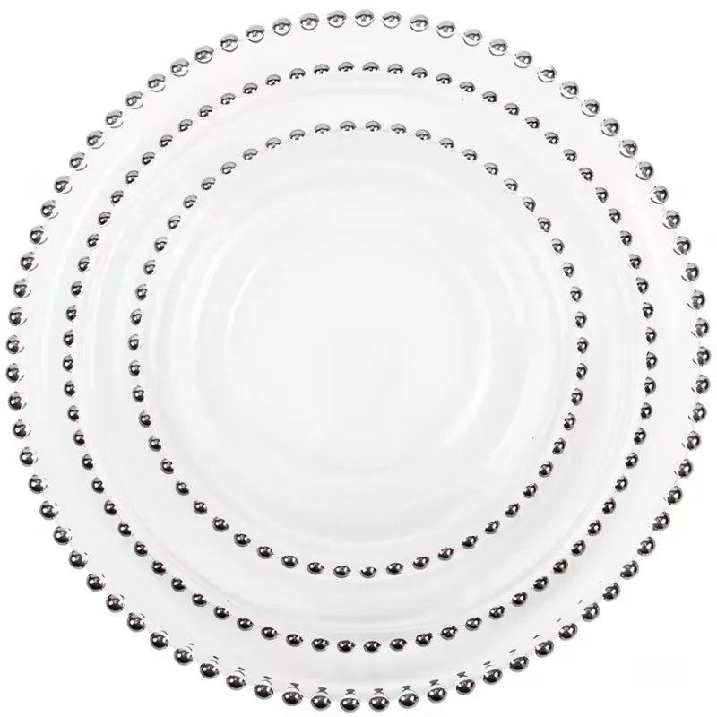 13Inch Charger Plates Clear Gold Rim Chargers for Elegant Dining Weddings and Formal Events
