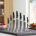 For Yieryi 7-Piece High Carbon Damascus Steel Japanese Kitchen Knife Set with Micarta Handle Sharp Chef Knives