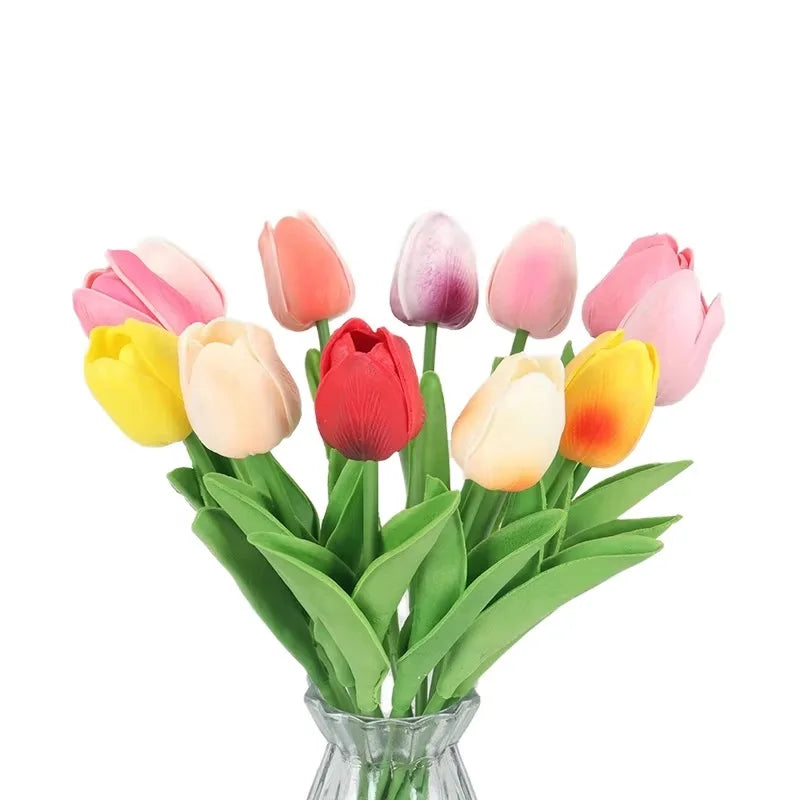 Wholesale Artificial Tulips Pu Material With Moisturizing Feel for Home Wedding Decoration Artificial Tulip Flowers Wholesale