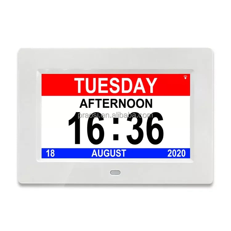 Shenzhen Factory Cheap 7" Lcd Digital Calendar Dementia Clock for Netherlands