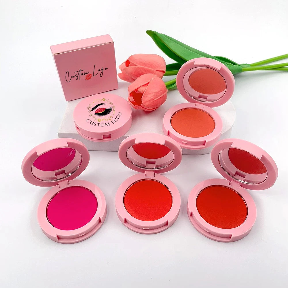 Matte Pressed Powder Cheek Blusher Private Label Waterproof Cruelty Free Vegan Make up Blush Cheek Single Smooth Powdered Blush