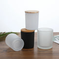 8oz 10oz 14oz Frosted Black Cylinder Glass Candle Jar