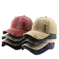 Vintage Washed Denim Distressed Baseball Cap Adjustable Cotton Dad Hat for Women Men Unstructured Low Profile Ball Caps