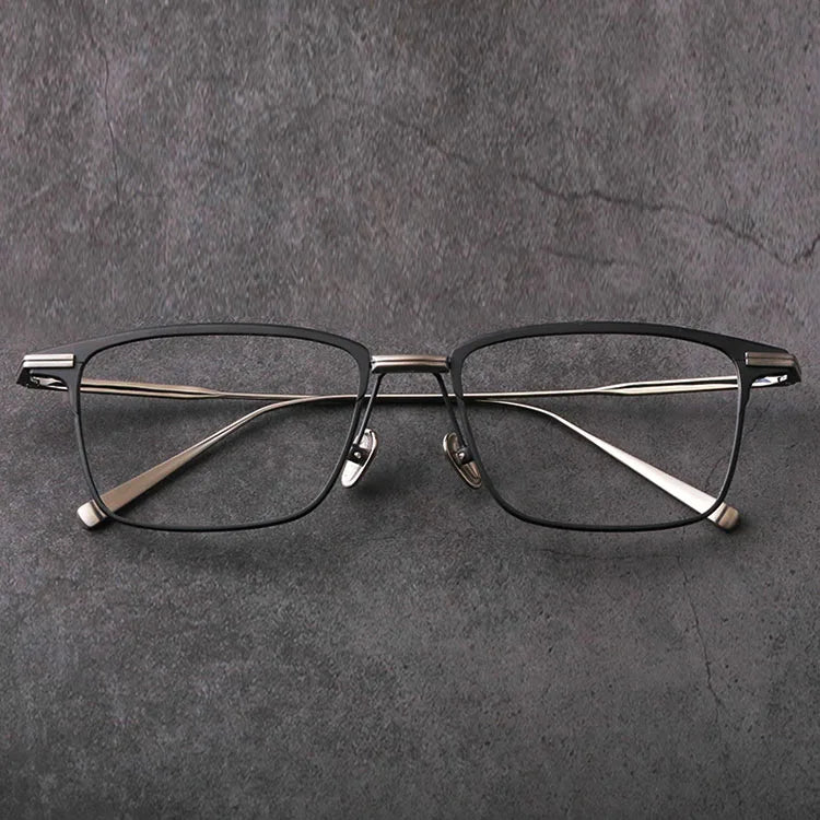 Pure Titanium Plating Eyeglasses in Dubai Man Medicated Optical Frames with Solid Pattern Spectacle Eyewear Gafas
