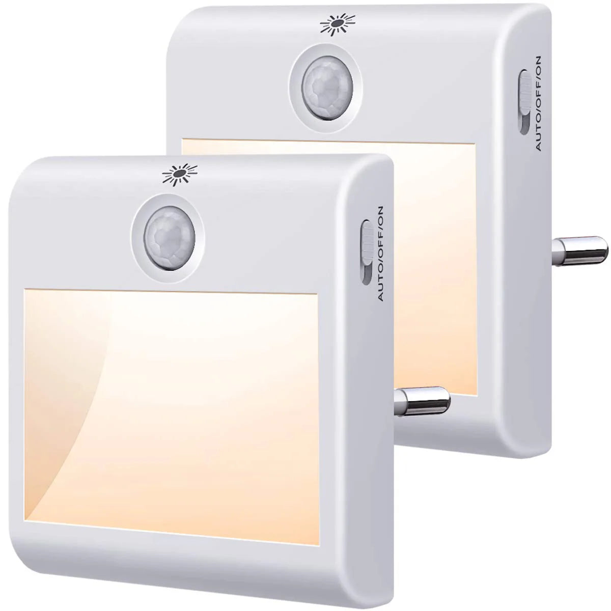 Living Room Bedroom Adjustable Brightness Human Sensing Night Light Is White Warm White Switch Plug-in Led Night Light