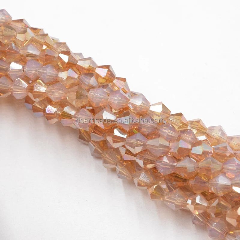 Cheap 4mm Faceted Bitcone Rondelle AB Color Austrian Crystal Glass Beads for DIY Jewelry Making Bracelet Necklace