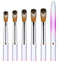 Best USA Size 8/10/12/14/16 Nail Brush Kolinsky Oval Acrylic Nail Brush with Holographic Purple Metal Handle for Custom L