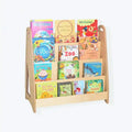 Kindergarten Furniture Wooden Bookcase Shelf  Easy Organization Montessori Wooden Bookshelf Storage Easy Assembly Kids Book Rack
