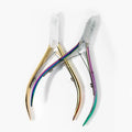 Professional Stainless Steel Nail Clipper Cuticle Nipper Colorful Rainbow Gold Sliver Remover Curved for Beauty Finger Care MegaBDM