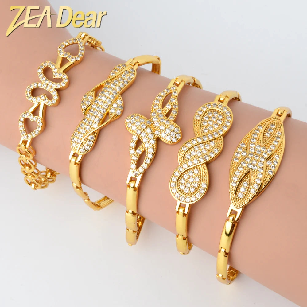 Wholesale Fashion Ladies 18k Gold Copper Brass Bracelet for Women