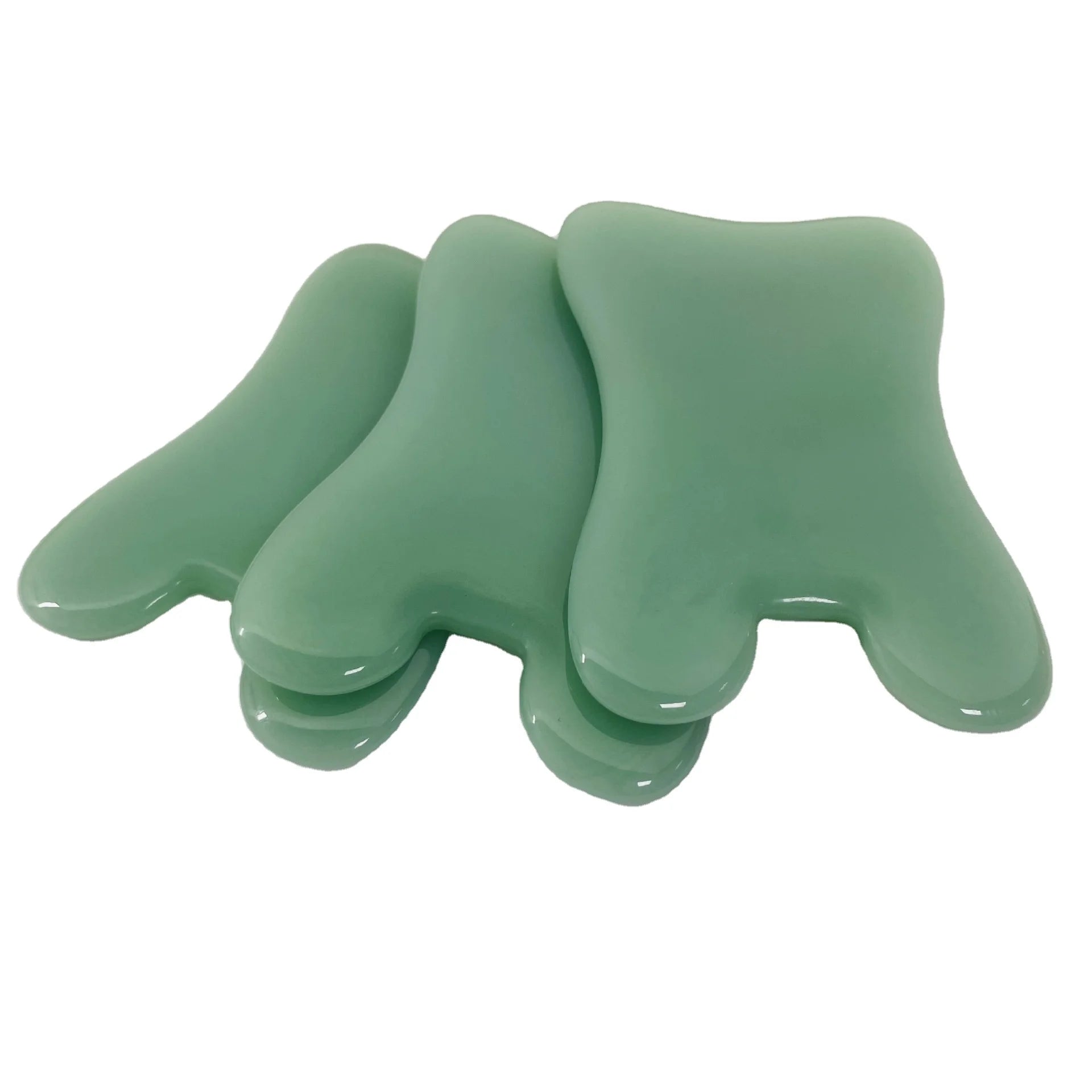 HZ Natural Aventurine Jade Facial Guasha Scraping Tool Green Various Shape for Skin Care Makeup Products Private Label Gua Sha