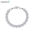 LUOTEEMI Leaf Bracelet with Charms for Woman Girls Femmes Charms Adjustable Woman Accessories 2021 CZ Bracelet