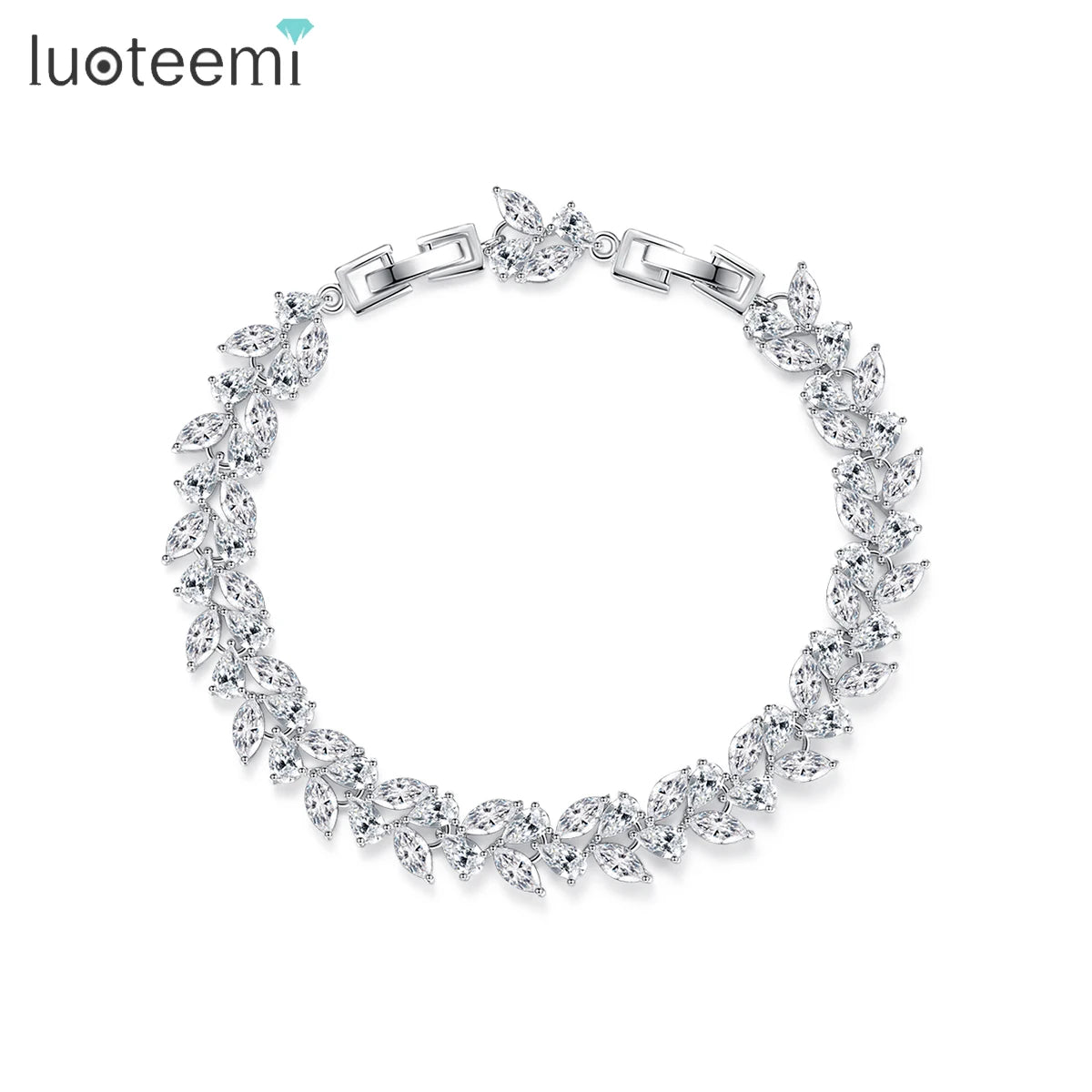 LUOTEEMI Leaf Bracelet with Charms for Woman Girls Femmes Charms Adjustable Woman Accessories 2021 CZ Bracelet