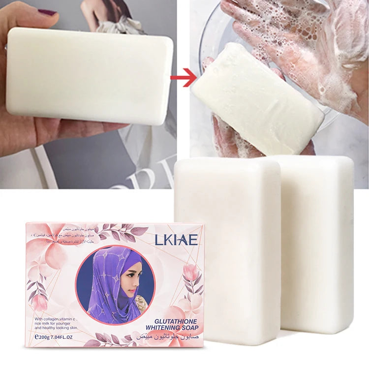 Wholesale OEM Women Face Wash Rice Milk Vitamin C Face Skin Care Beauty Collagen Whitening Body Soap Bar