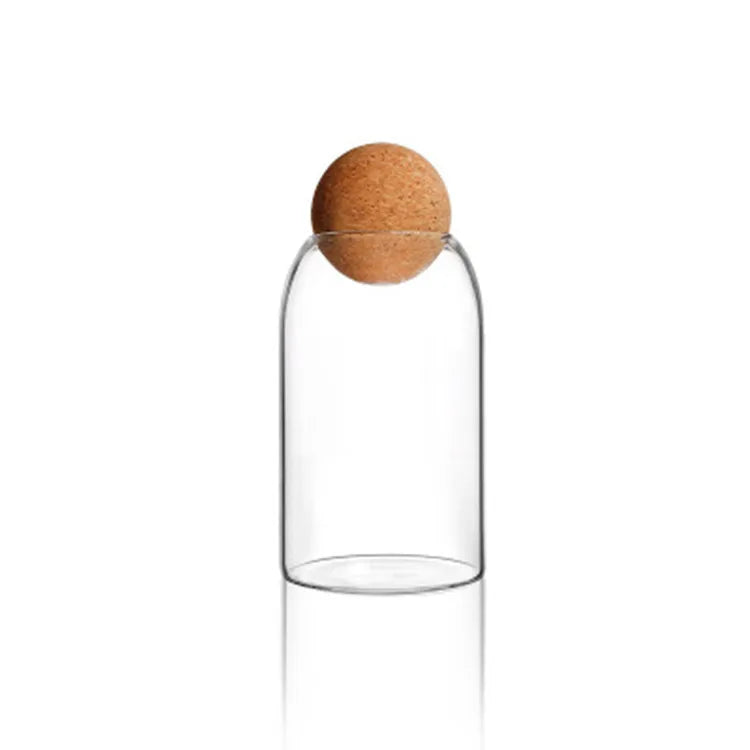 Borosilica Glass Storage Bottle Jar for Bulk Products With Cork Lid Spices Sugar Coffee Container Kitchen Organizer Can