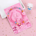 ZQ-105 Hair Clip Rubber Bands Bracelet Ring Earrings and Necklace Cute Acrylic Flower Children Jewelry Kit