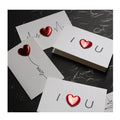 Creative DIY Leather Red Love Handmade White Greeting Cards Gift Blank Note Cards for Valentine Birthday