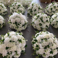 F306 Wedding Event Birthday Party Tall Ball Wedding Supplies Artificial Floral Ball White Hydrangea Flower Ball Centerpieces