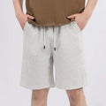 New Summer Men's Casual Sports Shorts 100% Cotton 300g Solid Pattern Elastic Waist Closure Cross-Border Hot Shorts