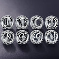 925 Sterling Silver DIY String Dangle Bracelet English Letters Zircon Inlaid Beads 925 Accessories Loose Beadspendants charms