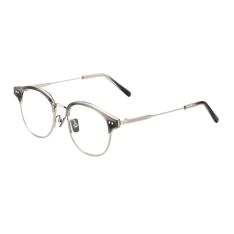 Unisex Round Acetate Frame Flat Mirror Blue Light Blocking Eyeglasses Computer Eye Glasses Eyewear
