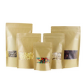 Custom Resealable Ziplock Stand up Pouch Kraft Paper for Tea Snack Packaging Food Bag With Window