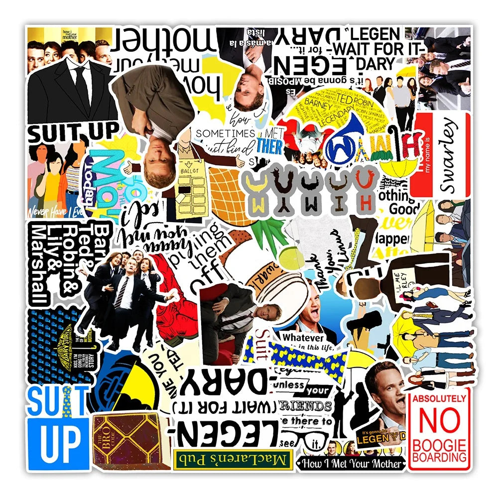 50Pcs How I Met Your Mother HIMYM TV Film Stickers for Girl Student Notebook Paper Decal Waterproof Label Stickers