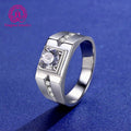 2022 Fashion  Sterling Silver Ring  1ct Wedding Engagement Moissanite Diamond Ring for Man