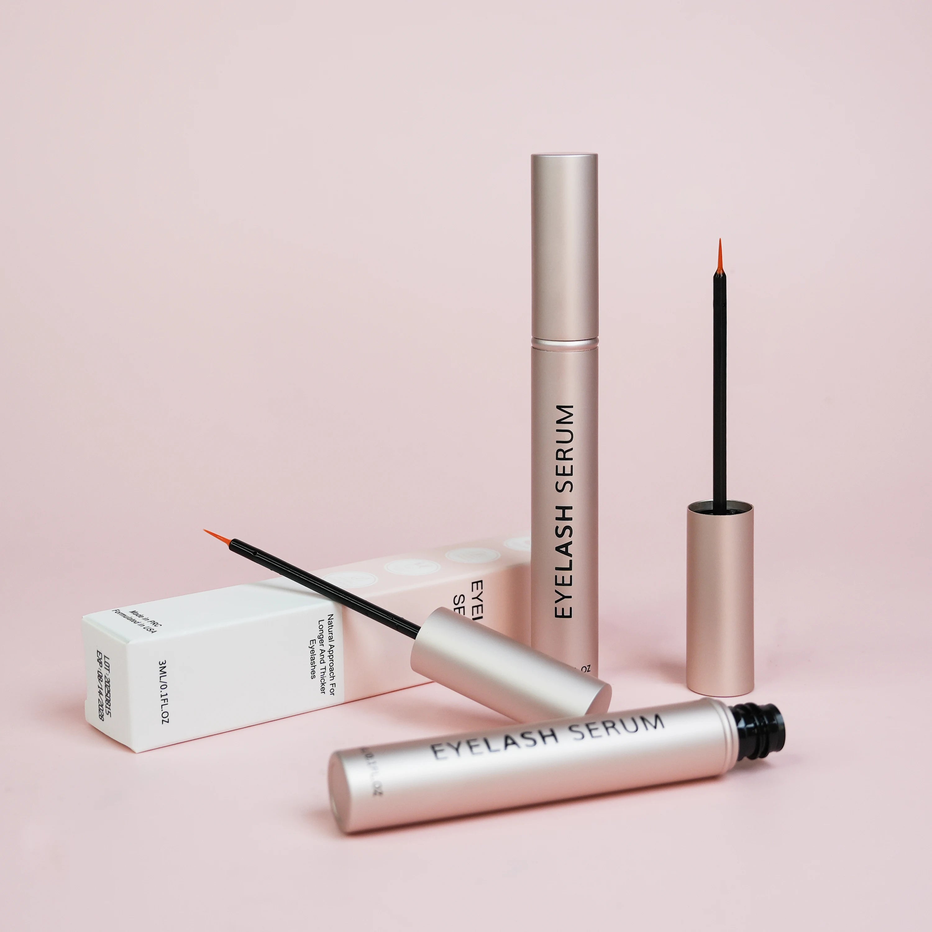 Aluminium Clear Container Black Tube Lash Serum Bottle Empty Custom Oil Free Natural Lash Enhancer for Eyelash Growth