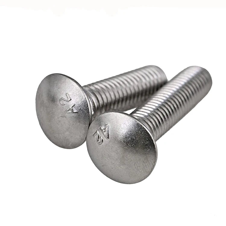 M4 to M12 Square Neck Carriage Bolts 304 Stainless Steel Plain Finish DIN Standard