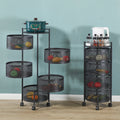 Modern Household Five-layer Circular Rotating Storage Rack Multi-functional Metal Debris Storage Removable Bathroom Food