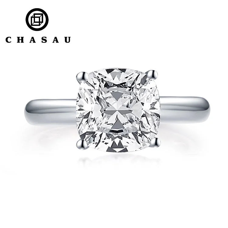 Wholesale Price 3 Carat Cushion Cut Cubic Zirconia Sterling Silver Bridal Set Wedding Ring Vintage Engagement Ring