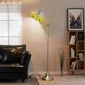 Tiffany Style Rustic Farmhouse Stained Glass Yellow Sunflower Floor Lamps Hotel Bedroom Living Room Personality Study Floor Lamp