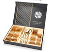 Factory Custom Gold Flatware Set Restaurant Hotel Stainless Steel 24pcs Cutlery Set With Box