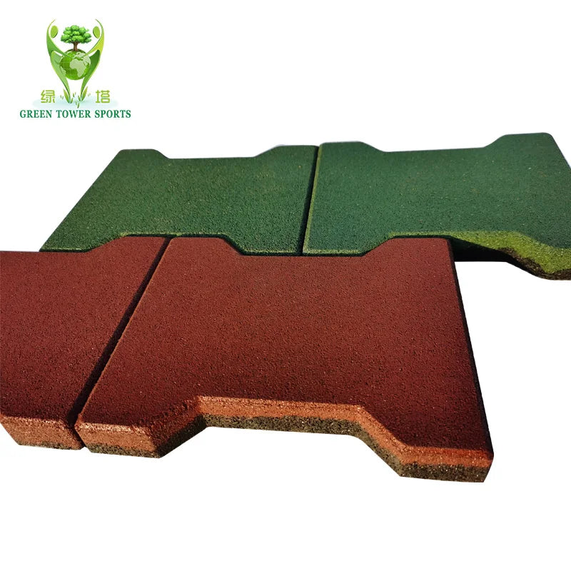 Dog Bone Rubber Brick Paver Interlocking Rubber Mat