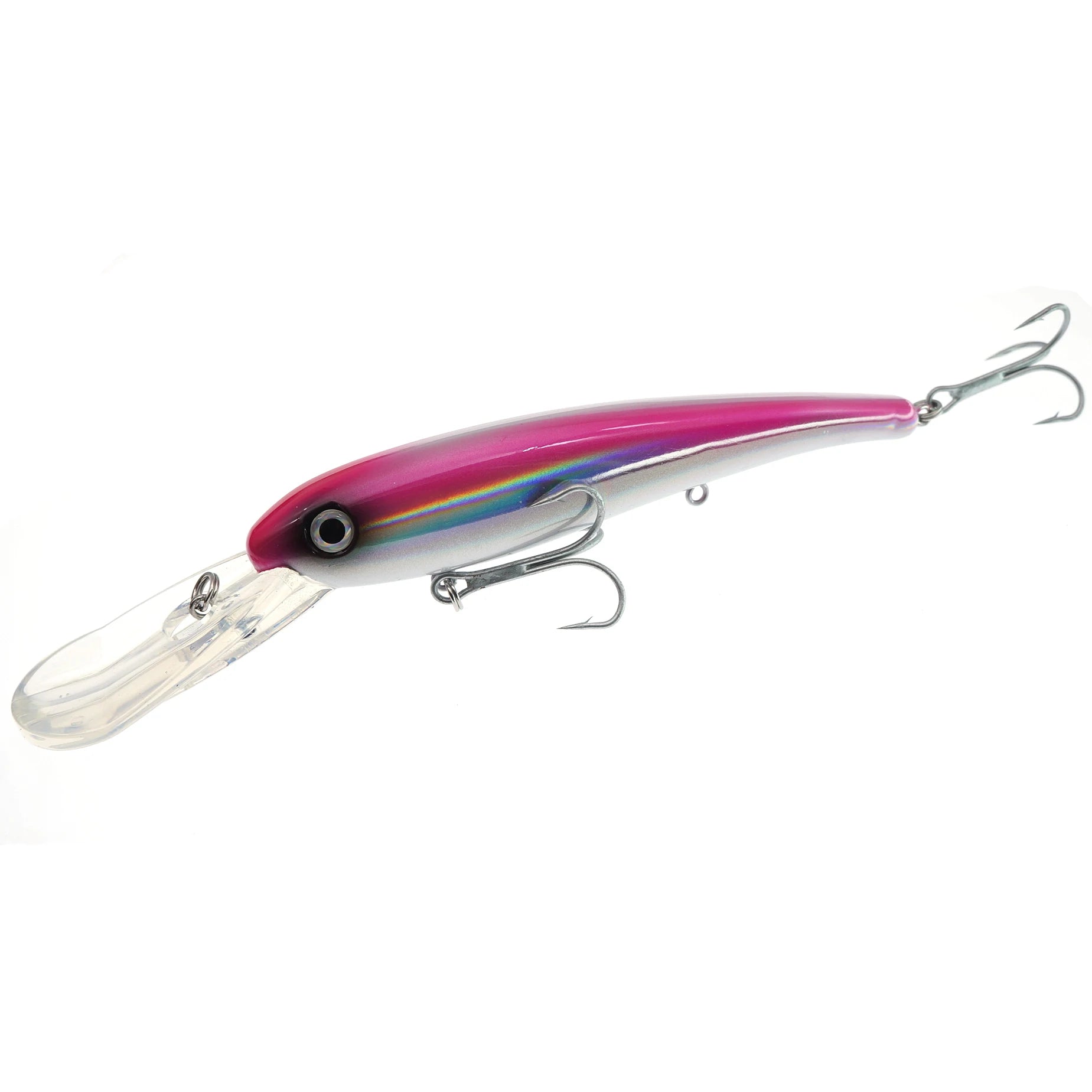 14cm 40g Holographic Pink Black Deep Diving Trolling Fishing Lure for Saltwater & Freshwater