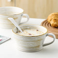 400ML Unique Ceramic Coffee Cup Coarse Pottery Breakfast Oatmean Yoghurt Milk Tea Cappuccino Cup Restaurant Tableware Couple Mug