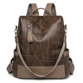 PU Leather Anti Lost Large School Shoulder Bags Vintage Leather Backpack