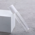 Wholesale Small Thin Tall Travel Storage Container 10ml 1/3oz White Plastic Lid Essential Oil Glass Roller Cosmetic Packaging