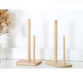 Creative Kitchen Cling Film Rack Double Tier Floor Type Eco-Friendly Bamboo Roll Paper Storage Rack