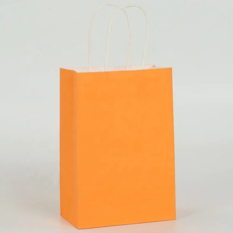 Custom Eco-Friendly Kraft Paper Bag for Food Delivery Flat Handle Restaurant Takeout Lamination Digital Printing Brown Handle