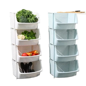 1 Piece Kitchen Multi-function Shelf Stackable Baskets Household Organizer Fruit Vegetable Storage Rack